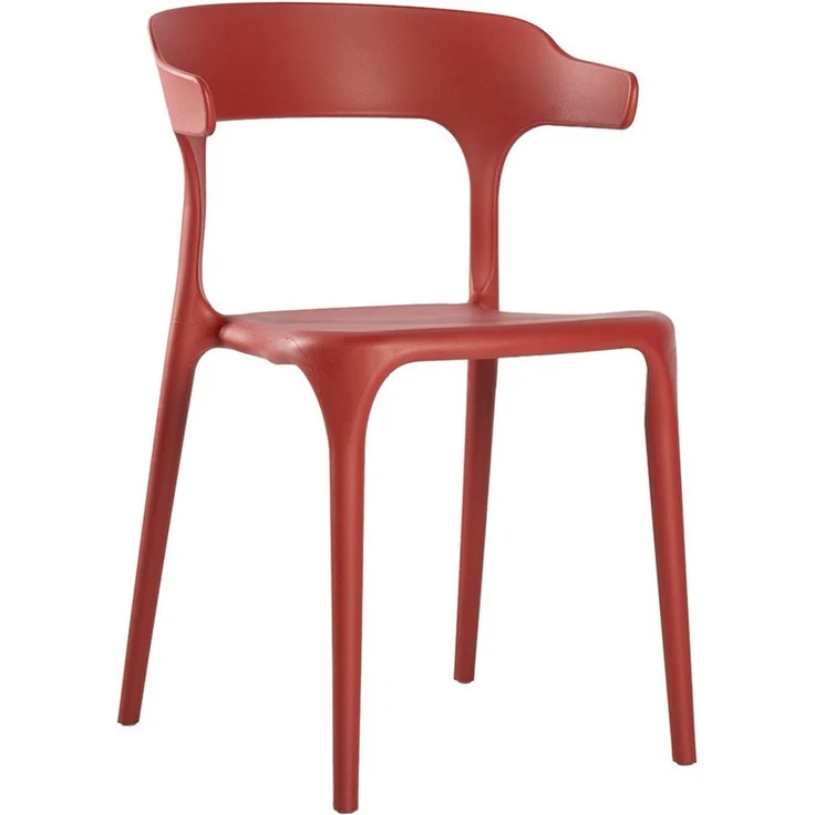 Lüllmann Besucherstuhl 4er Set Designerstuhl aus Polypropylen, mit Armlehnen, rostrot (Spar-Set, 4 St), Designerstuhl aus Kunststoff, robust, pflegeleicht – Bild 2