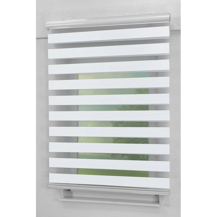 Lysel - Qualitätsdoppelrollo abdunkelnd weißgrau, (B x H) 160cm x 175cm in weiß/weißgrau – Bild 6