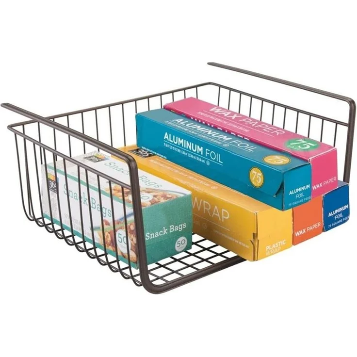 mDesign Hängekorb Drahtkorb Gitterbox Aufbewahrung 2er-Set Metall Bronze – Bild 5