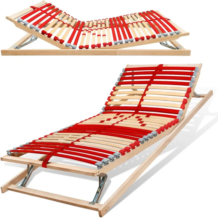 Coemo 2 Stk. Lattenrost RUBY KF 80×200 cm, 7-Zonen, 28 Leisten, Kopf- Fußteil verstellbar