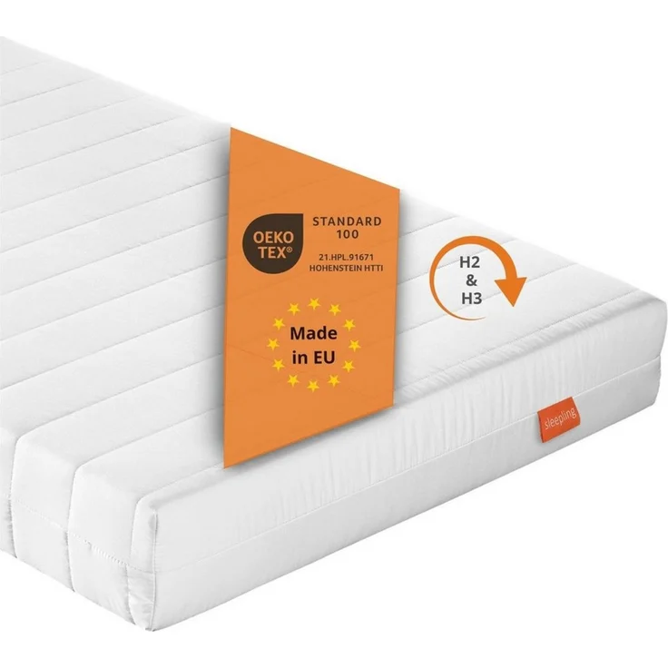 Kaltschaummatratze mit 7-Zonen und zwei unterschiedlich festen Liegeseiten, sleepling, beidseitig nutzbar (H2/H3), ergonomisch optimiert & atmungsaktiv – Bild 1