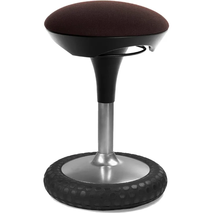 Topstar Sitness 20, ergonomischer Sitzhocker, Arbeitshocker, Bürohocker mit Schwingeffekt, Sitzhöhenverstellung, Bezug dunkelbraun