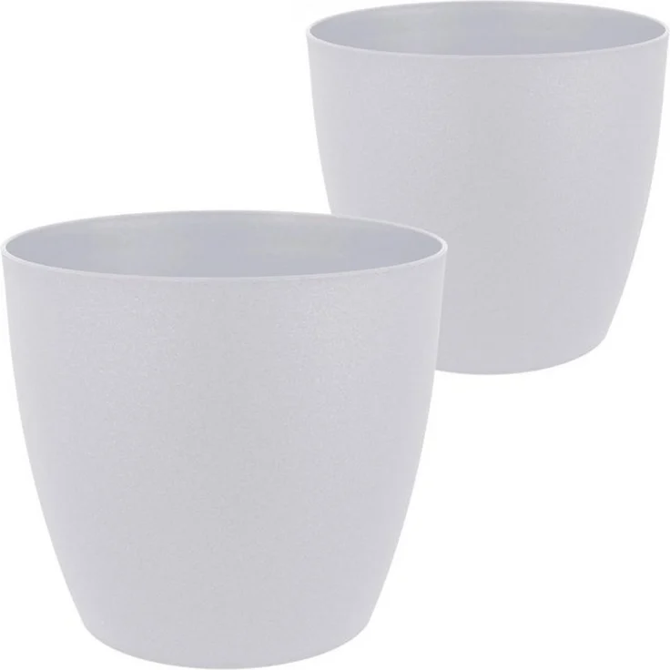 2friends Übertopf Berlin Pflanztopf Set, 2er Pack in Weiß - 30cm Ø, Outdoor und Indoor Eleganz für stilvolle Gärten – Bild 3