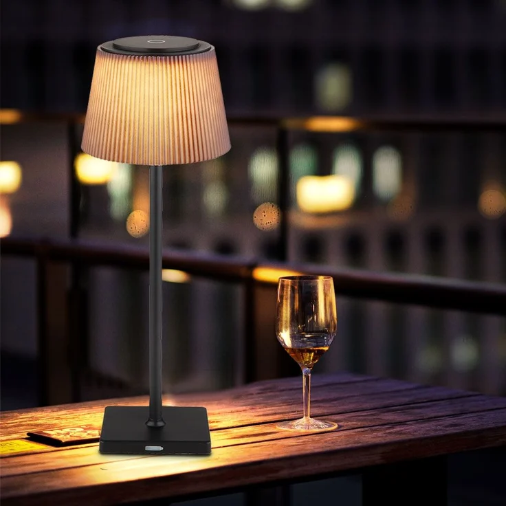 LED Tischlampe, Außenleuchte, Touchdimmer, Akku H 38 cm – Bild 2