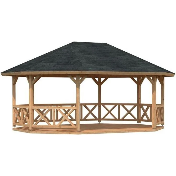 Palmako Pavillon Betty, 25,0 m², braun tauchgrundiert