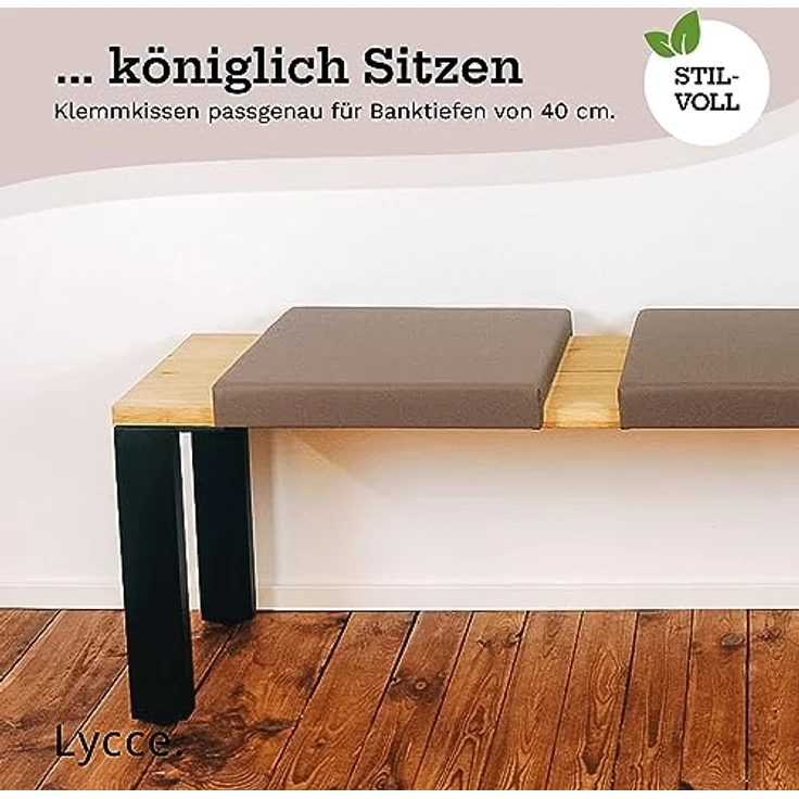 Lycce Bankauflage Bankkissen Klemmkissen Sitzkissen mit 2 Leisten, 40cm Klemmtiefe, (1 St), verrutscht nicht, mit Klemmfunktion, versch. Farben – Bild 6