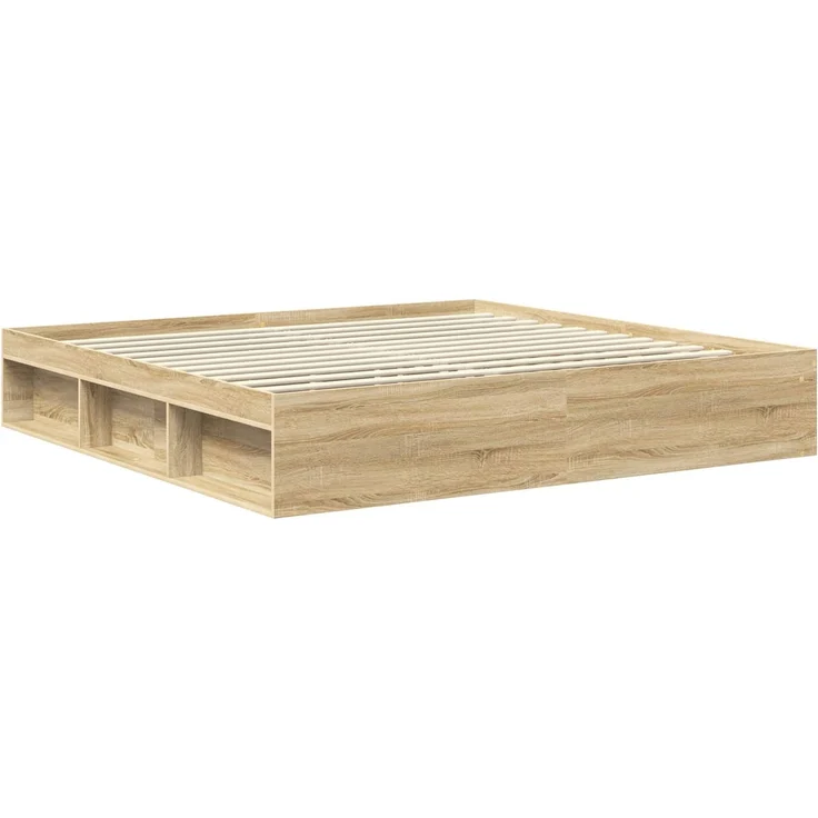vidaXL Bettrahmen Sonoma 200 x 200 cm Massives Kiefernholz 3413265 – Bild 4