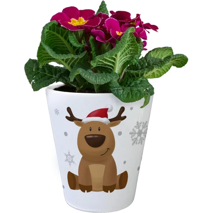 speecheese Blumentopf Rentier mit Weihnachtsmütze Blumentopf – Bild 2