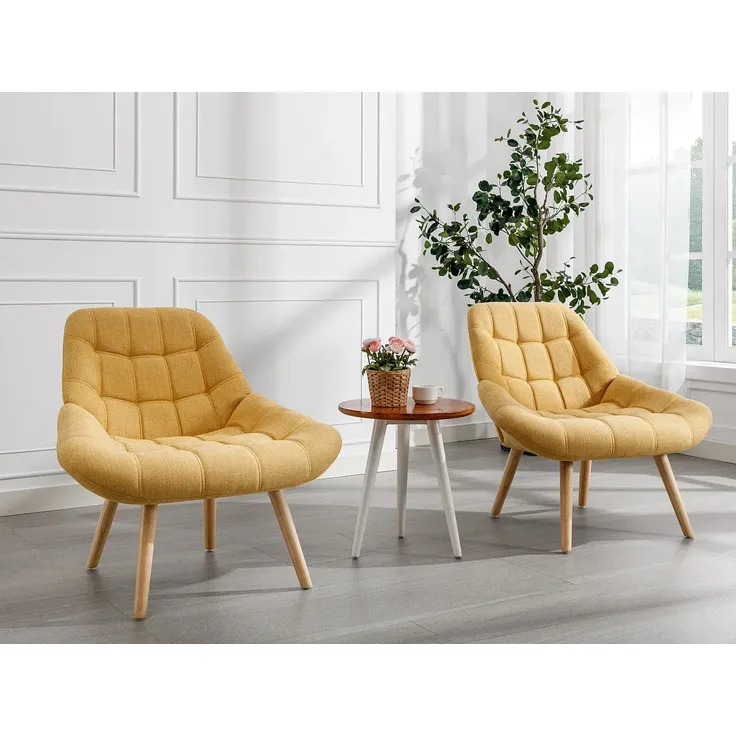 Vente-unique - LUOSTO Sessel Stoff Gelb - B 79 cm x H 83 cm x L 87 cm