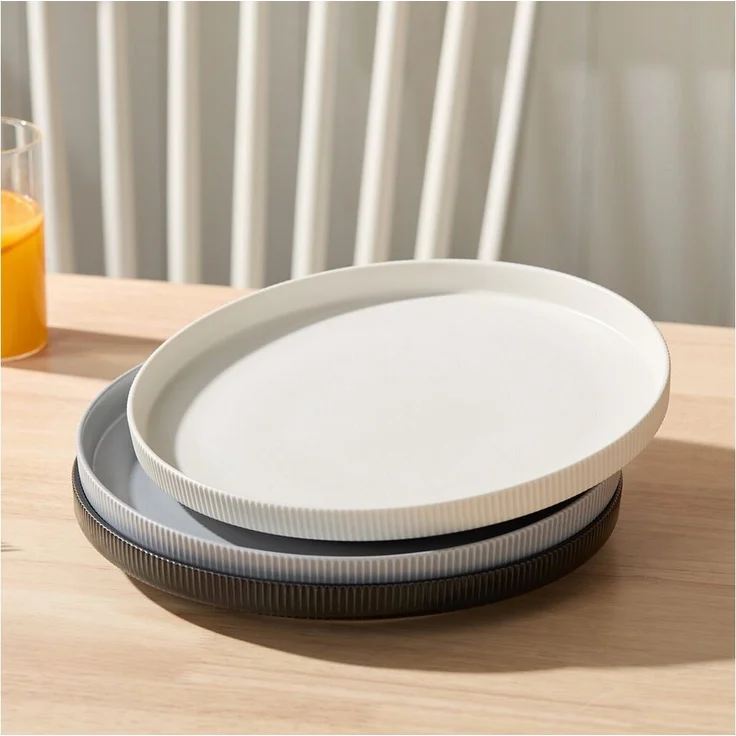 JIWOO Teller 4er Ø27,7cm, Speiseteller Steakteller Dessertteller Brotteller Plate, (3 St), Keramik Hochwertiges Tellerset Bunt Mikrowellen spülmaschinenfest – Bild 3