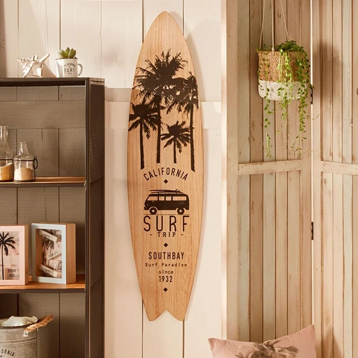 Hauseinrichtung Wanddeko Surf Board weiß – Bild 5