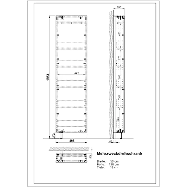 GERMANIA Schuhschrank 1189 (1-St) Drehschrank mit Spiegel – Bild 4