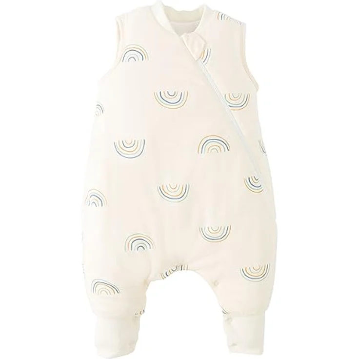 Duomiaomiao Baby Schlafsack, 1x Ganzjahresschlafsack, 1.5tog Kleiner Regenbogen, 85cm / Baby Körpergröße 90-100cm, Baumwolle – Bild 5