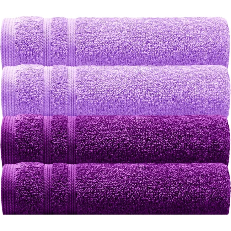 Lashuma Handtuch Set London, Frottee (Set, 4-St), Flauschige Badezimmer Handtücher lila 30x50 cm – Bild 1
