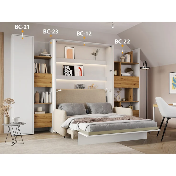 MEBLINI Schrank für Schrankbett Bed Concept - Hochschrank mit Regalen - BC-21 - Artisan Eiche – Bild 3