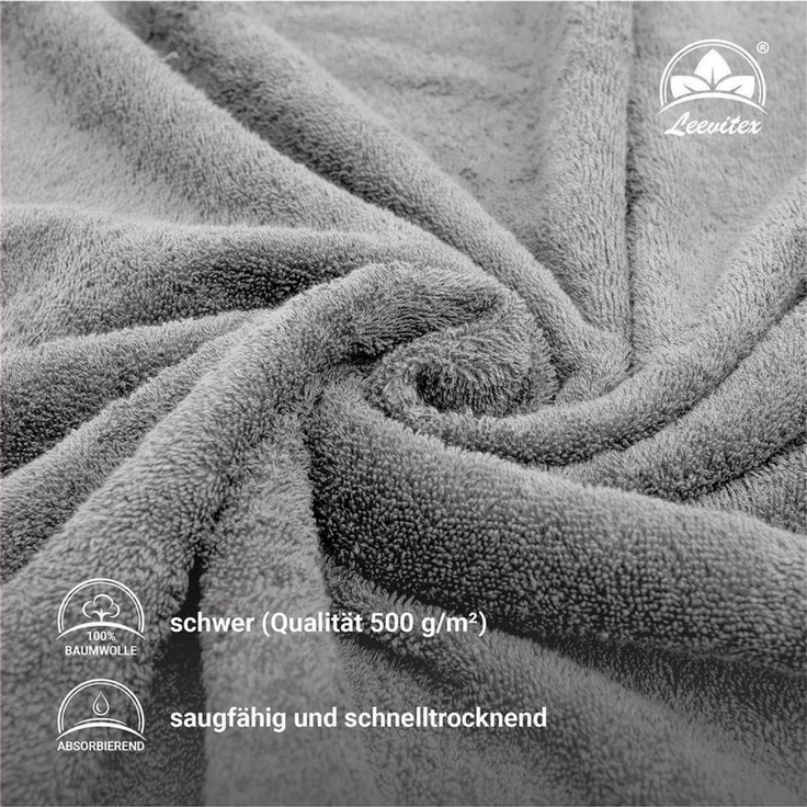 leevitex® Handtücher 4er-Set, 50 × 100 cm, aus 100% Baumwolle, Frottee (Set, 4-St), OEKO-TEX® STANDARD 100 zertifiziert und hochwertig verarbeitet – Bild 4