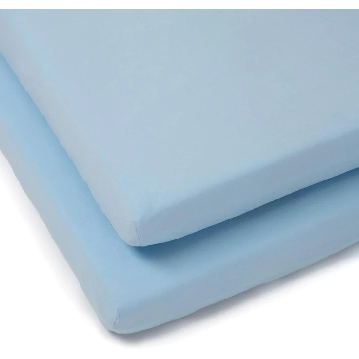 Clair de Lune Bettlaken Baumwolle Jersey Spannbettlaken für Kinderbett Blatt (2 Stück, blau)