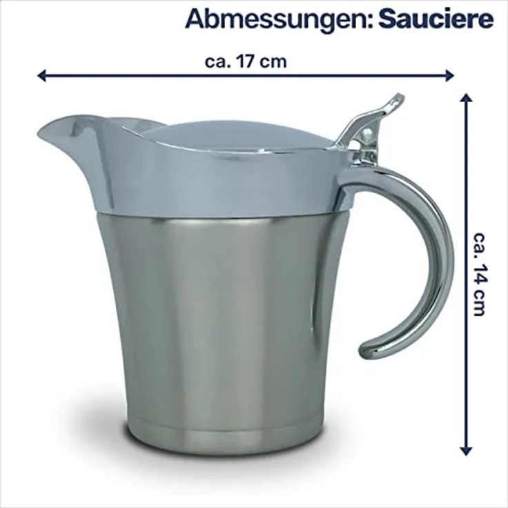 Thermo-Sauciere Einhand Soßenkanne mit ca. 400 ml aus Edelstahl – Bild 6