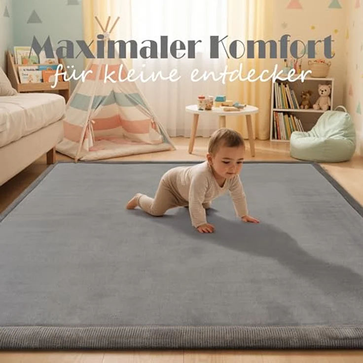 Paco Home Teppich Tatami 475, rechteckig, Höhe: 24 mm, Kurzflor, Uni-Farben, mit Memory Foam, waschbar – Bild 5