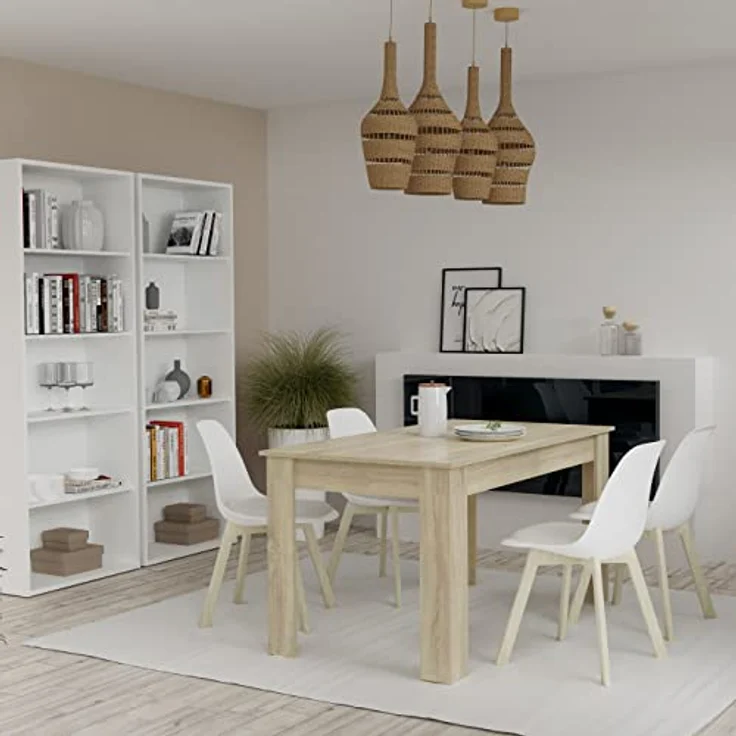 Muebles Pitarch | Esstisch, Wohnzimmer- oder Küchentisch, für 6 Personen, Rechteckig, 140x80 cm (Breite x Tiefe), Eiche Cambrian, Modern, Elegant, Robust – Bild 3