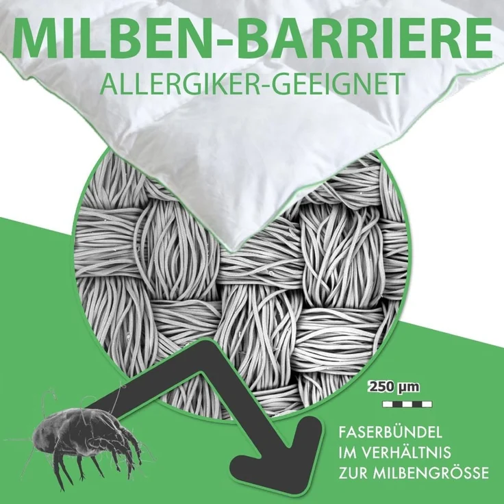 Welldora Komfort Bettdecke 220x240 Sommer | 100% Extraweiche Federn & Daunen | Fachärztlich geprüft, Oeko-Tex, Allergiker | Zertifiziert für Tierwohl | Dünne leichte Sommerdecke Daunendecke 220x240 – Bild 5