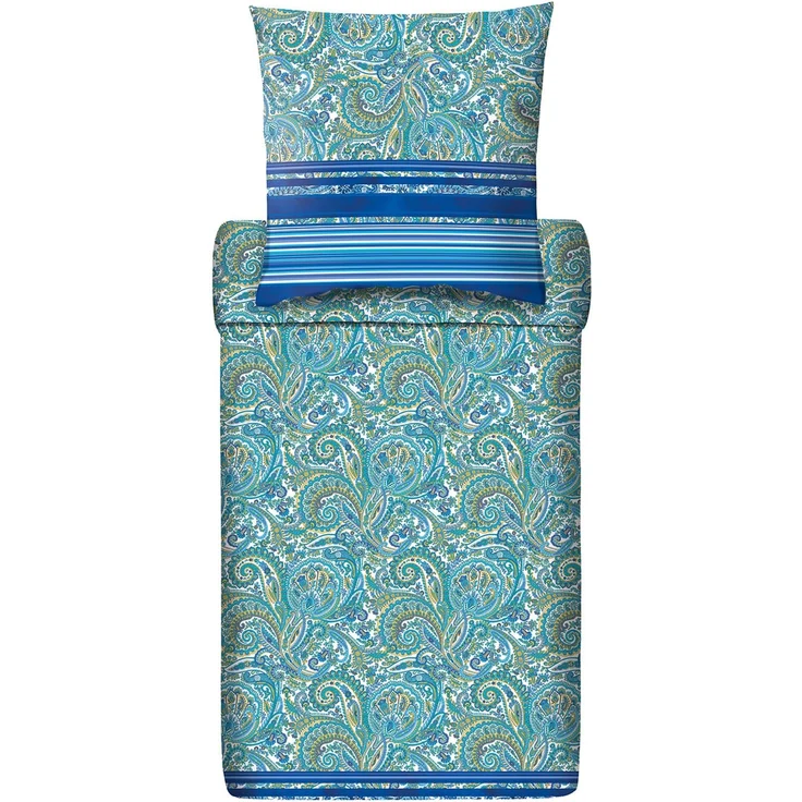 Bettwäsche Bassetti Mako Satin Noto 135x200 B2-Blau – Bild 4