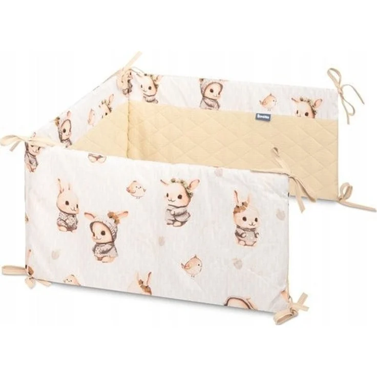 Sensillo Schoner fürs Gitterbett Muslin Hasen beige