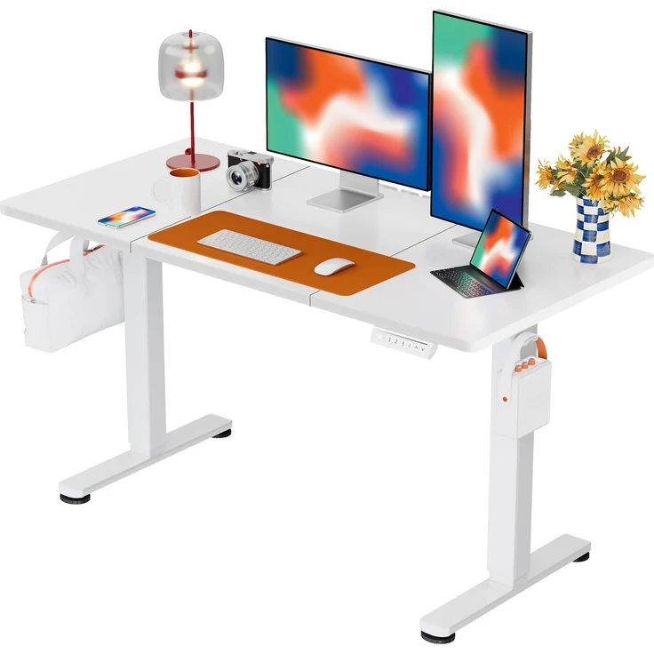 ErGear Elektrisch Höhenverstellbarer Schreibtisch 120x60 cm, Schreibtisch Höhenverstellbar mit 4-Gedächtnis-Smart-Pult für Home-Office mit Verbindungsplatte
