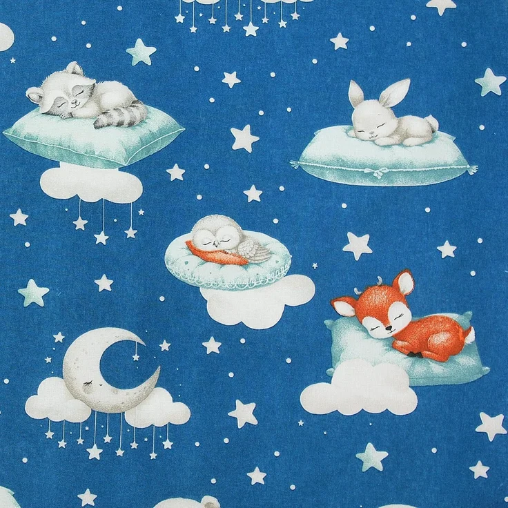TupTam Baby Wickeltischauflage mit Baumwollbezug Gemustert, Farbe: Schlafende Baby Tiere/Dunkelblau, Größe: 75x85 cm – Bild 6