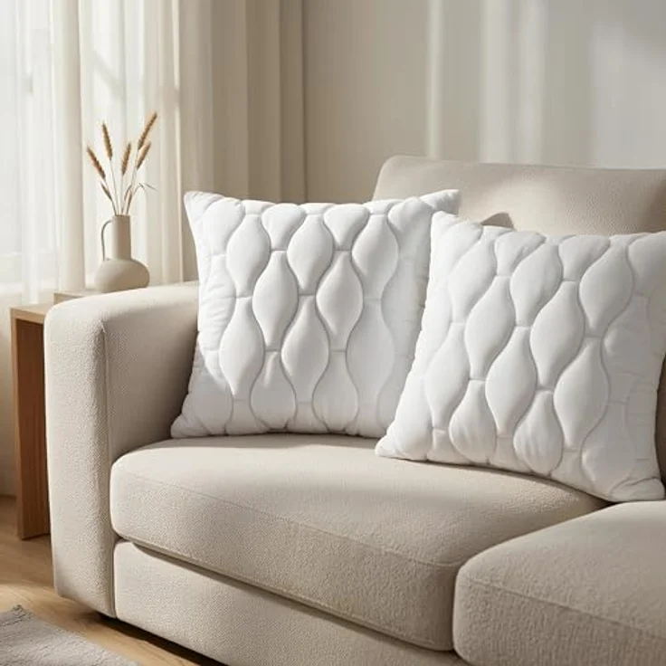 Utopia Bedding Kopfkissen 40x40 cm, 2er Set, gesteppte Mikrofaser-Dekokissen für Bett und Sofa – Bild 2