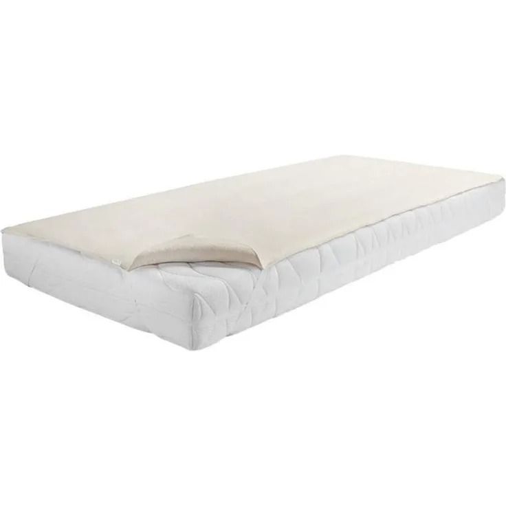 Dormisette Q59 Molton-Matratzenauflage, 80/200 cm, Baumwolle/Zwirn-Calmuc, Creme/Beige