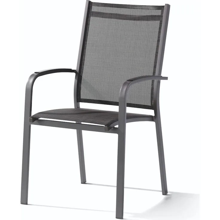 Sieger Meran Stapelsessel stapelbar, Aluminium Eisengrau 61 x 98 x 57 cm