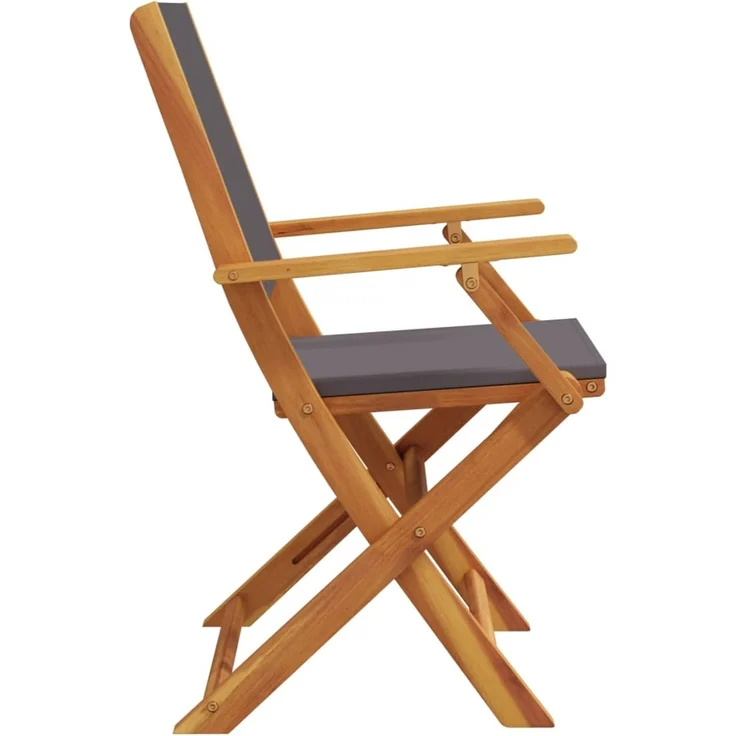 vidaXL Klappstühle, 8-teilig, anthrazitfarbener Stoff und Massivholz 3214579 – Bild 5