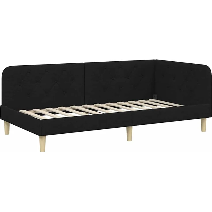 vidaXL Eckbettgestell Schwarz 90 x 200 cm Stoff 3394119 – Bild 5