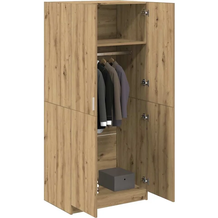 vidaXL Kleiderschrank Artisan-Eiche 80x52x180 cm Holzwerkstoff 855883 – Bild 2