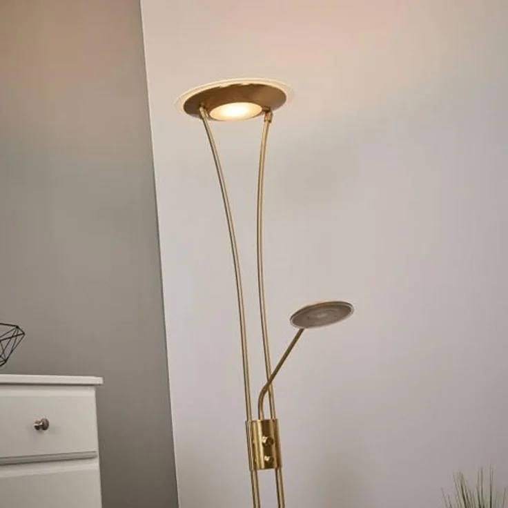 Lindby Stehlampe Eda, Enthalten, 1 x 20 W LED + 1 x 5,5 W LED, warmweiß – Bild 5