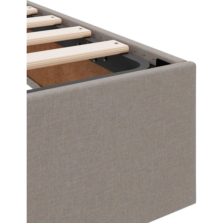 vidaXL Ottoman Bettgestell mit Speicher Taupe 90 x 190 cm Stoff 3442793 – Bild 10