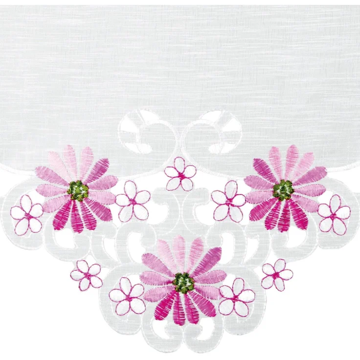 ARSVITA Fenstergardine mit Stickerei, Blumen oder Schmetterlingen bestickte 35x40cm Fensterbild, in vielen verschiedenen Designs verfügbar (Farbe: Rosa - Pink) – Bild 4