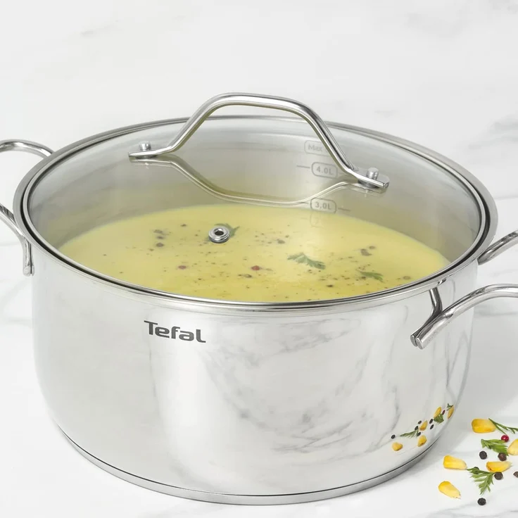 Tefal Intuition 7-teiliges Topfset Edelstahl B864S7 Kochset Edelstahl Edelstahl Edelstahl Edelstahl Glas – Bild 4
