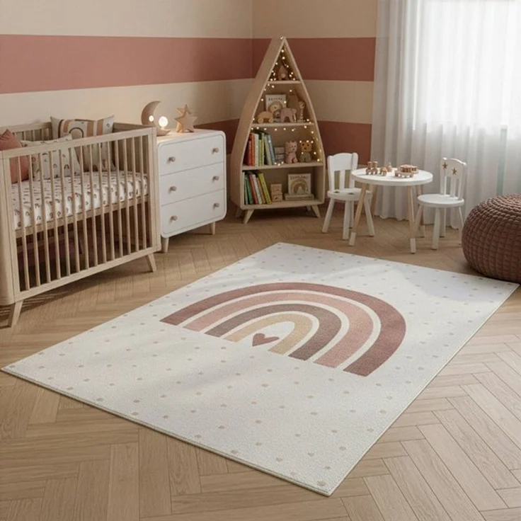 SIMPEX24 Teppich Regenbogen Liebe, Rechteckig, Höhe: 8 mm, Teppich Kinderzimmer – Bild 4