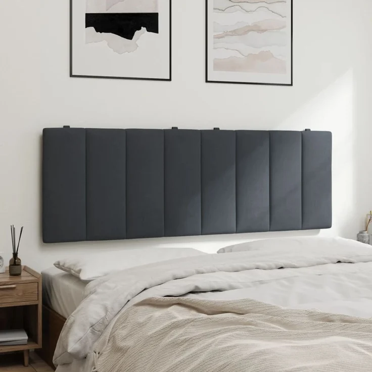 vidaXL Kopfteil-Kissen Dunkelgrau 120 cm Samt 374662 – Bild 4