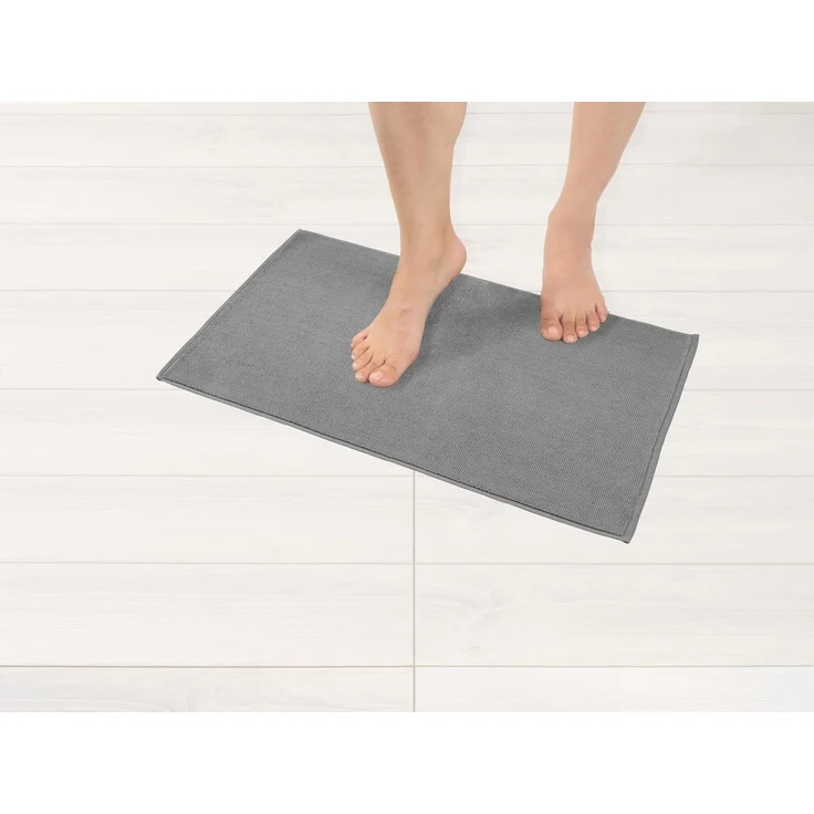 HAMMETEX Badematte rutschfeste Badvorleger, Höhe 7,5 mm, rutschhemmend beschichtet, strapazierfähig, Baumwolle, rechteckig, einfarbig, 100% Baumwolle, in 2 Größen erhältlich – Bild 1