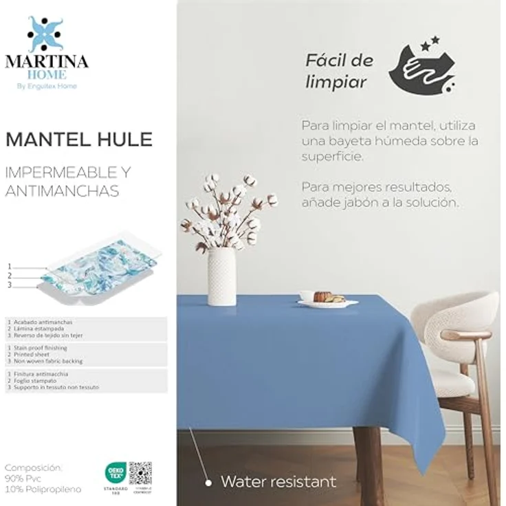 Martina Home Tischdecke, Wachstuch, TER, Blau, 220x140 cm – Bild 5