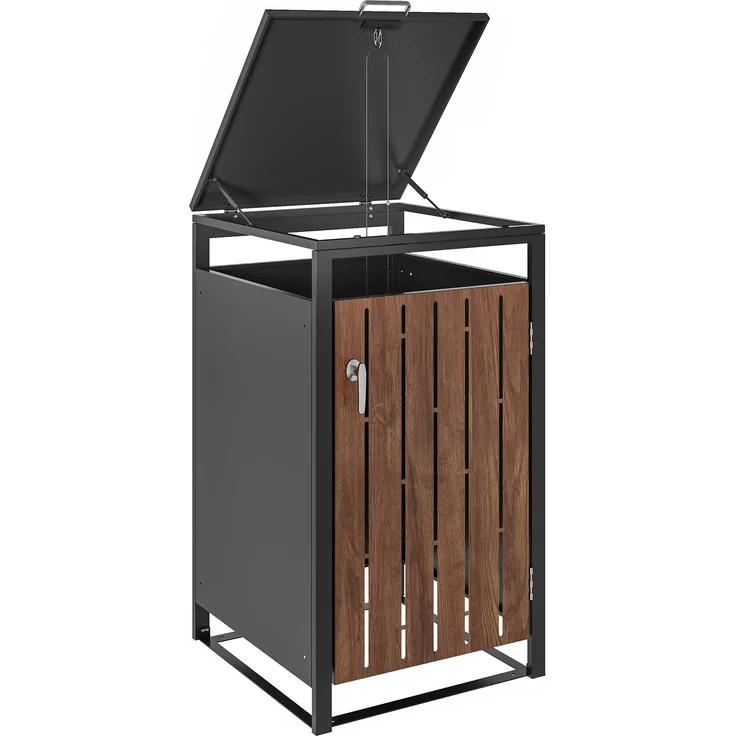 Mülltonnenbox Stahl 120 L Mülltonnenverkleidung dunkelgrau – Bild 4