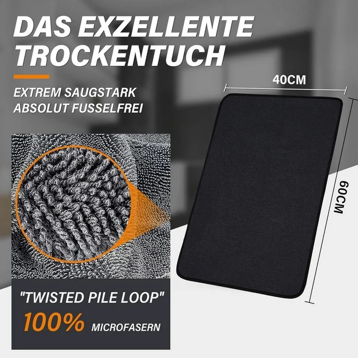 FELIXLEO Geschirrtuch Shiny Bath XXL Trockentuch Fast Dry Trockentuch 40x60cm Schwarz, (3-tlg) – Bild 3