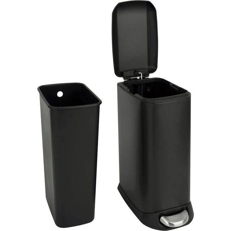 SVITA Mülleimer TS12, Treteimer, 12L, Softclose-Funktion, Stahl pulverbeschichtet, Schwarz – Bild 4