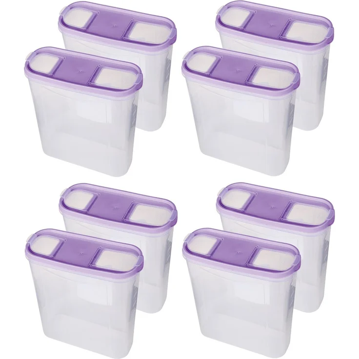 Vorratsdosen mit Deckel 4,5 Liter ( 8er Pack / Lila ), Luftdicht Schüttdose BPA frei, Vorratsbehälter Set - Frischhaltedosen Klappdeckel – Bild 1