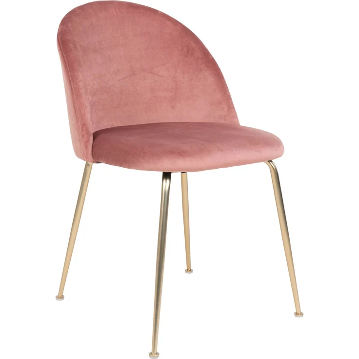 House Nordic Esszimmerstuhl, Samt, Rosa, Beine in Messingoptik, HN1214 - 2er set – Bild 1