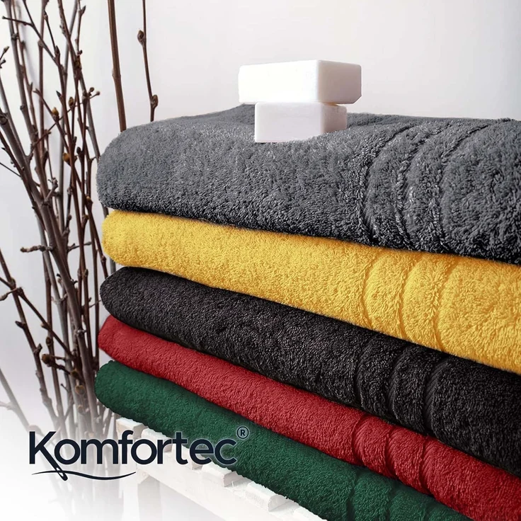 Komfortec Saunatuch Frotte aus 100% Baumwolle, Frottee (Packung, 2-St), 80x200 Saunatücher set XXL, Weich, Schnelltrocknend – Bild 7