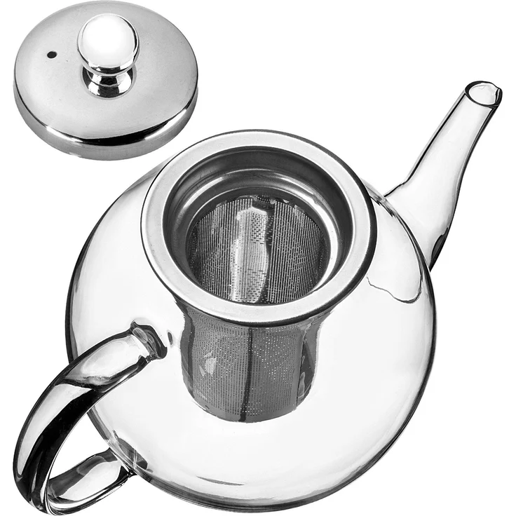 KADAX Teekanne 1L mit Teesieb, Teezubereiter aus Glas, Hitzebeständige Glasteekanne mit herausnehmbarem Siebeinsatz, Teebereiter, Kanne für verschiedene Teesorten – Bild 6